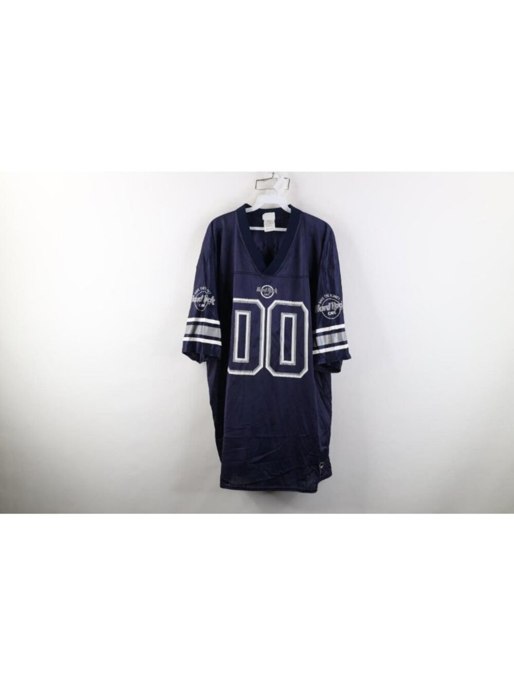 Vintage Y2K Hard Rock Cafe Mens XL Millennium Mesh Football Jersey Blue USA